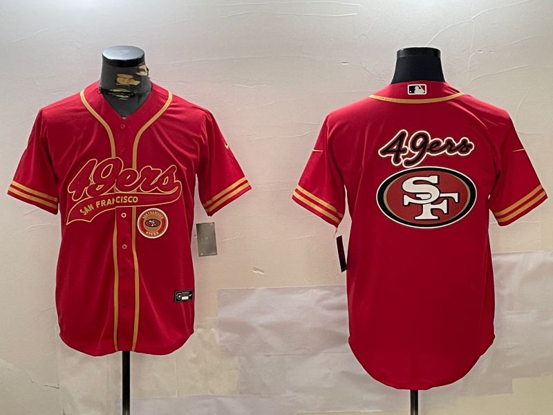 Men San Francisco 49ers Blank Red Gold Joint Name 2024 Nike Limited NFL Jersey style 9